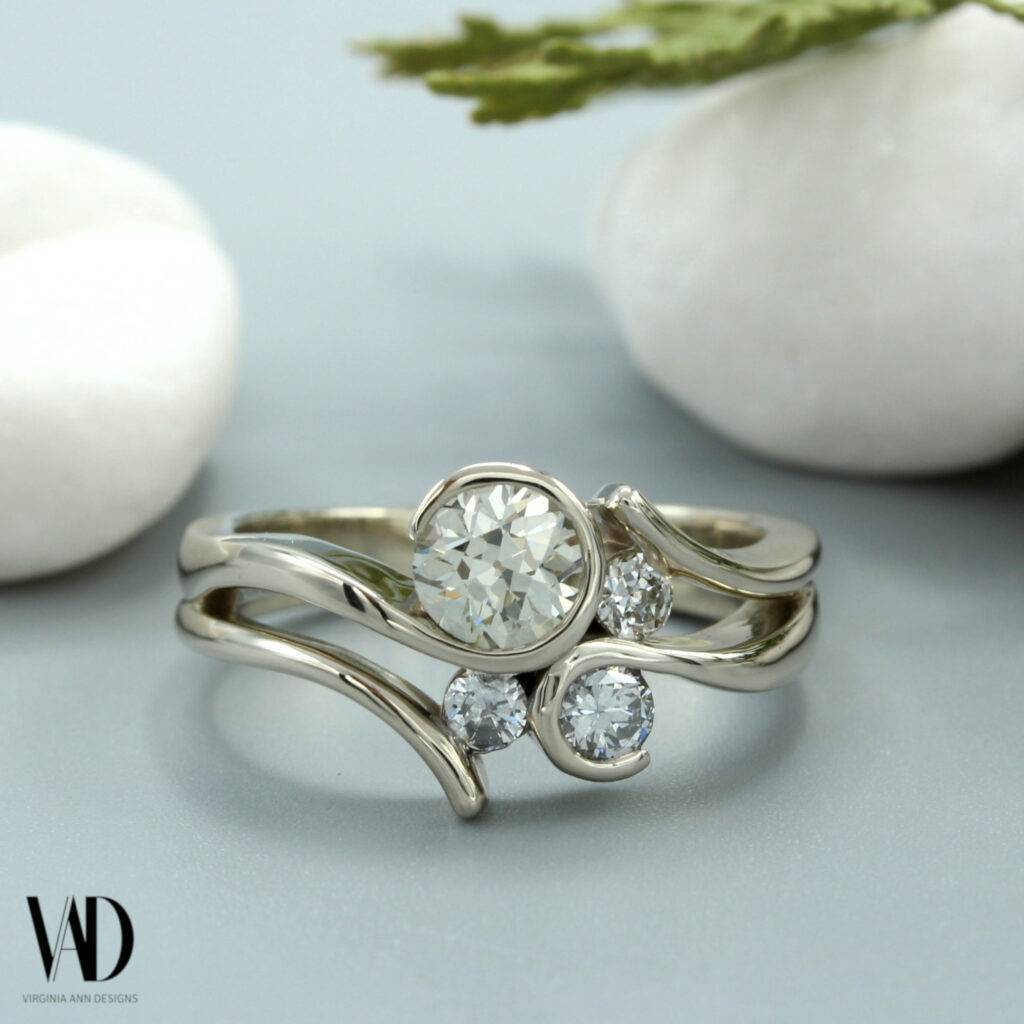 Custom Bezel Diamond Ring : 7 Stone Round Diamond Ring : Round Engagement  Ring : Shira Diamonds Dallas