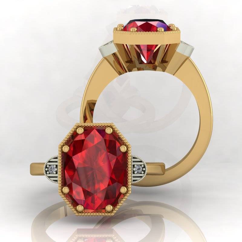 Fancy Red Radiant Vintage Ring - Clean Origin