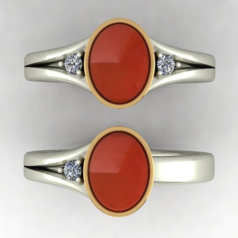 Red Stone Crown Ring - Red Stone - Sizes 5-16 - R55 15
