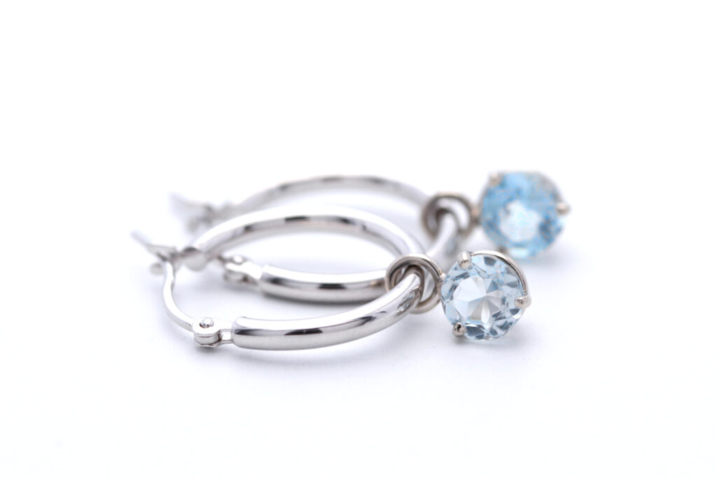 Aquamarine Hoop Earrings