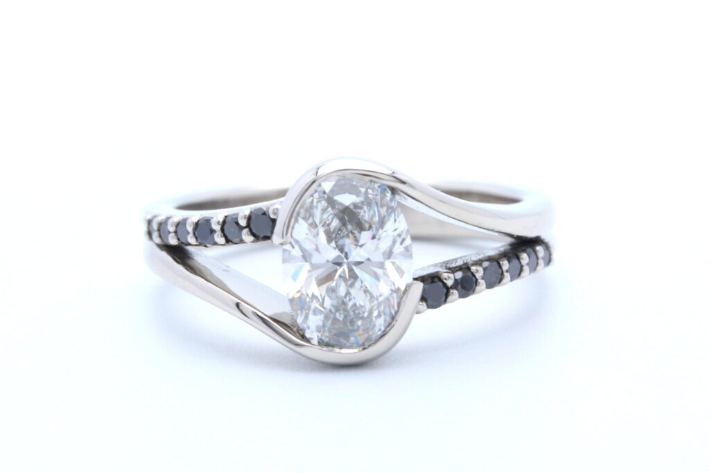 Black Diamond Engagement Ring
