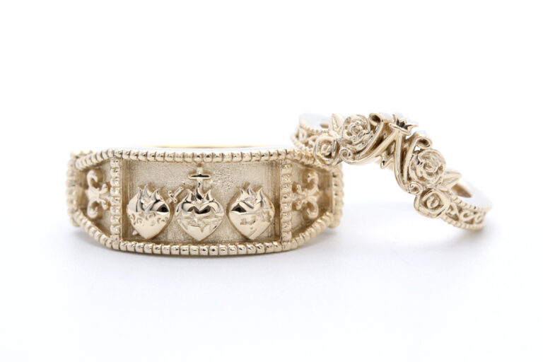 Sacred Hearts of the Holy Family Wedding Rings