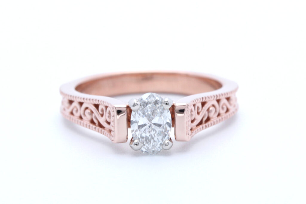 Oval Diamond Rose Gold Engagement Ring